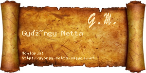 Gyöngy Metta névjegykártya